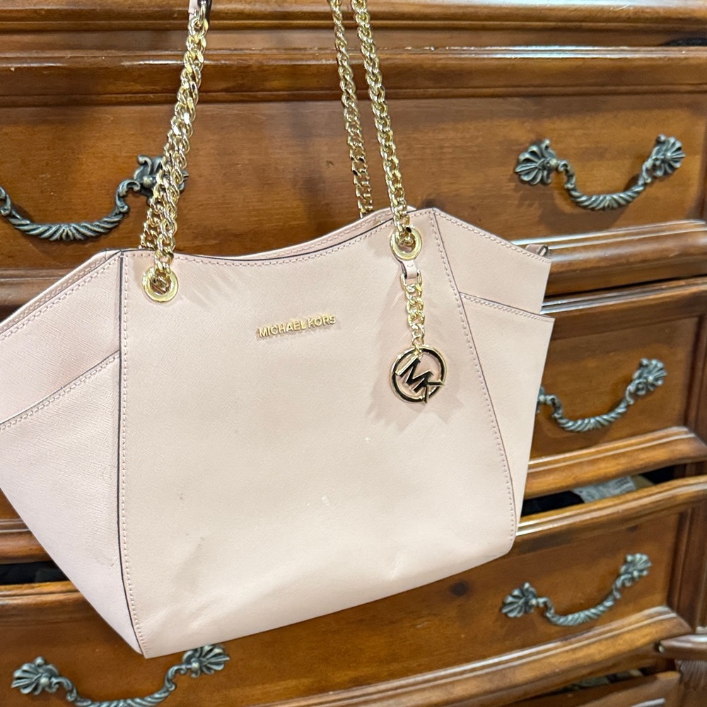 Michael Kors Blush Pink Tote with Gold Accents